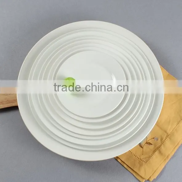 Pure White Circular Hotel Plate Beefsteak Plate Ceramic Tableware HY1671501