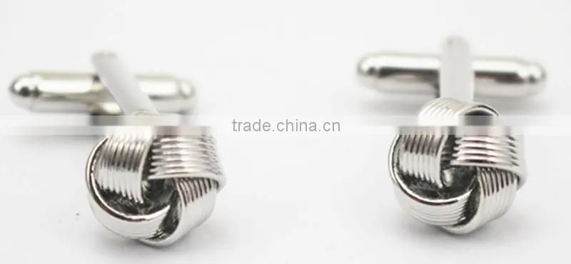 Factory Supply top quality cheap copper metal Silk Knot Cufflinks