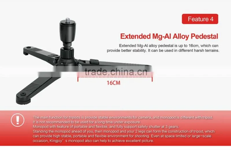 Kingjoy Qualified Aluminum Professional Monopod MP3008