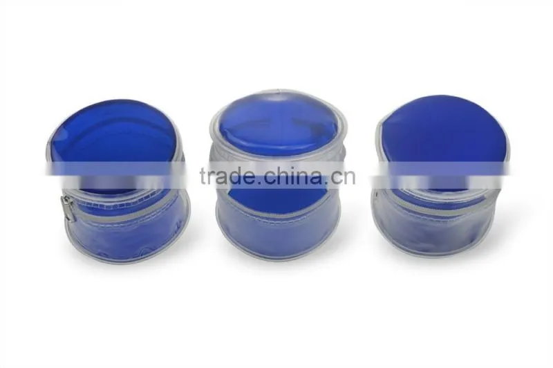 Stand up PVC Cosmetic Bag Zipper Top Cylinder Shape Bag