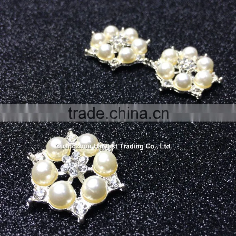 Six Pearl Rhinestone Embellishment,flower center brooches
