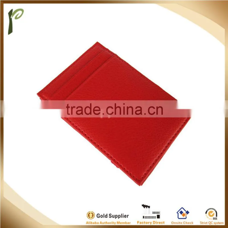 Popwide Hot selling style PU/Real genuine leather business card wallet /card holder