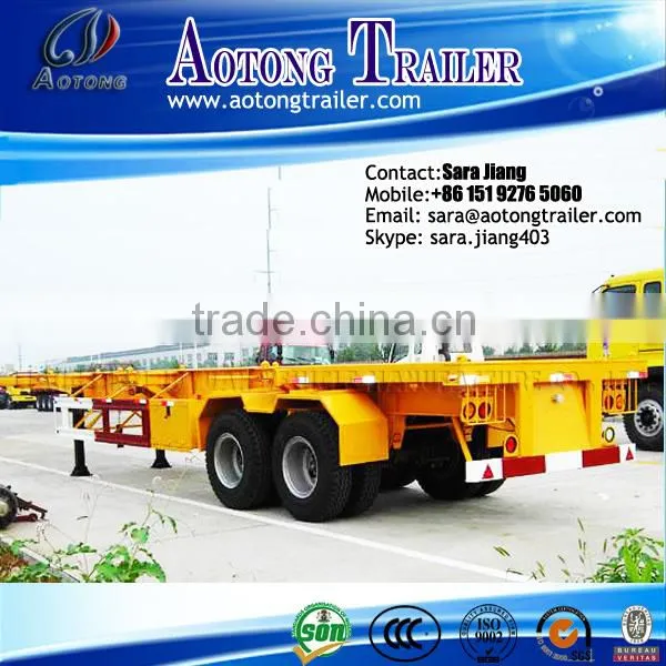 2016 Top Ranking 2-3Axles 20-40ft Trailer /Container Semi Truck platform Trailer Chassis for Exporting