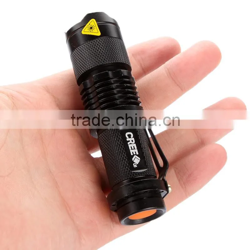 7W 300LM Mini Q5 LED Flashlight Torch Adjustable Focus Zoom Light Lamp