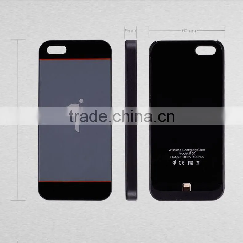 qi wireless charger receiver case for iphone 5/5s/5c