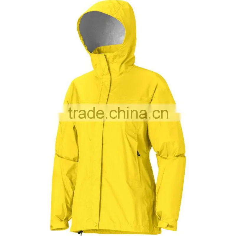 Hooded lightweight women's plain rain jacket