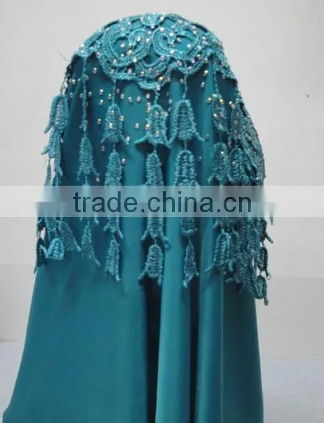 H309 latest instant hijab with lace fringes and rhinestones,muslim scarf
