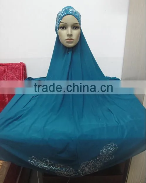 H302 new style big size hijab with stones,no stiff on front,pray hijab