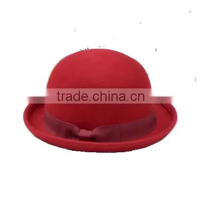 Australia Wool Felt Hat Bowler Hat with Bowknot