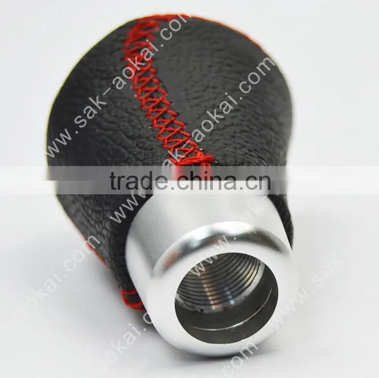 leather red stitch gear shift knob
