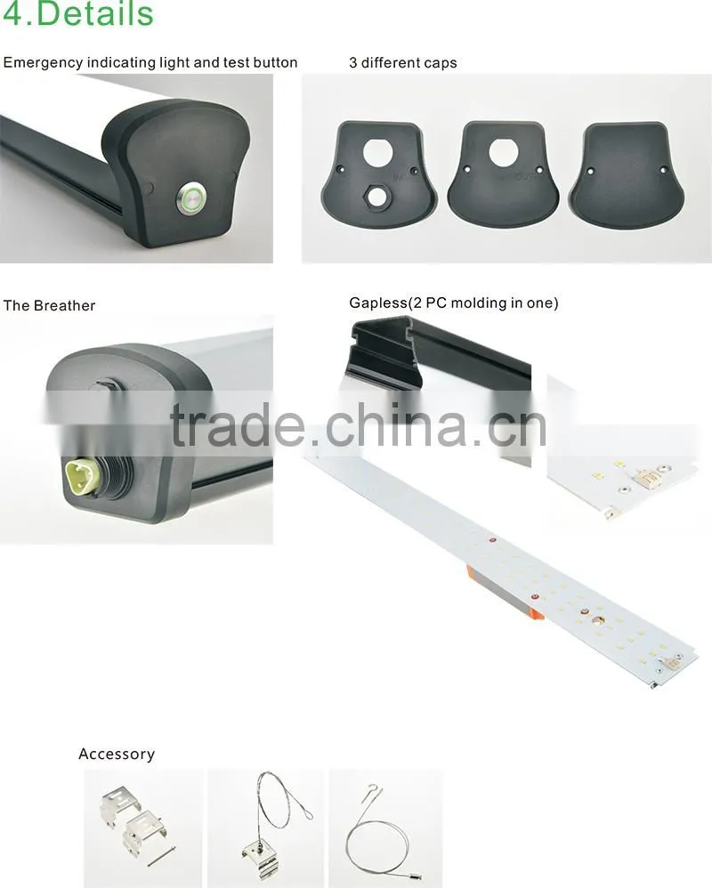 IP65 PF>0.9 Length 1200mm 3600-3700lm SMD 2835 40W LED Tri proof Light