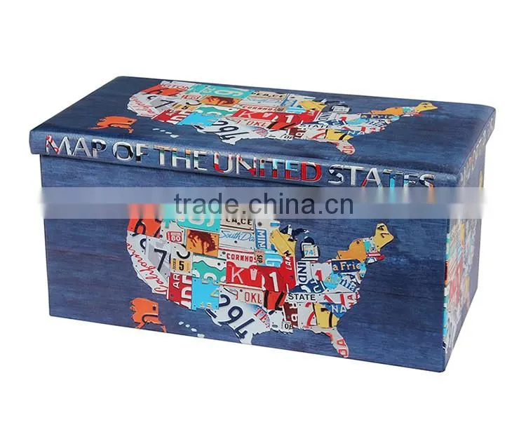 wholesale custom storage knitted cover storage pouf stool