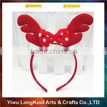 2016 Wholesale warm party baby girl headband christmas red reindeer headband