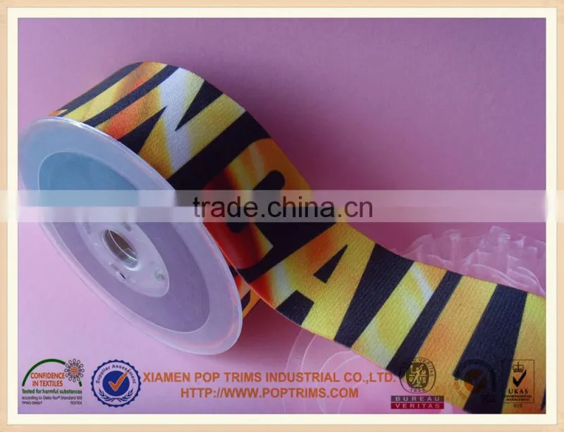 heat transfer printing elastic ribbon with custom design