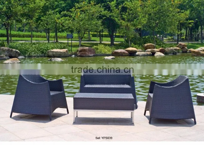 00 Outdoor coffee shop modern design elegant rattan sofa Garden dining set YPS050