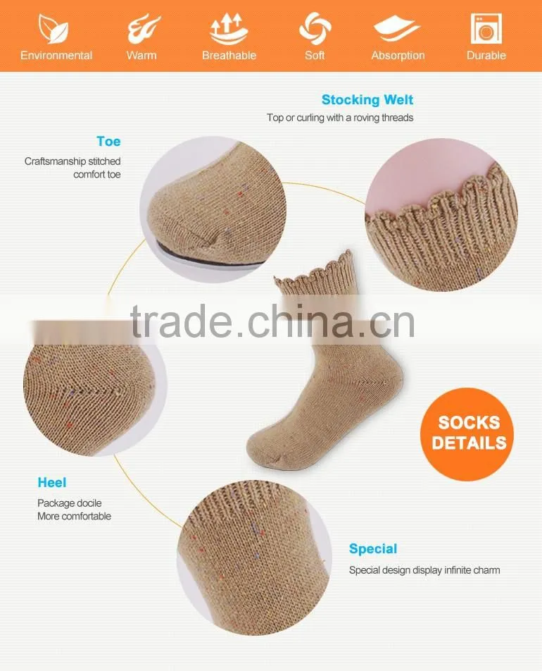 96N double cylinder neps yarn casual socks woman tube sock