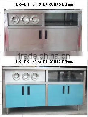 stainleess steel center island used in kitchen