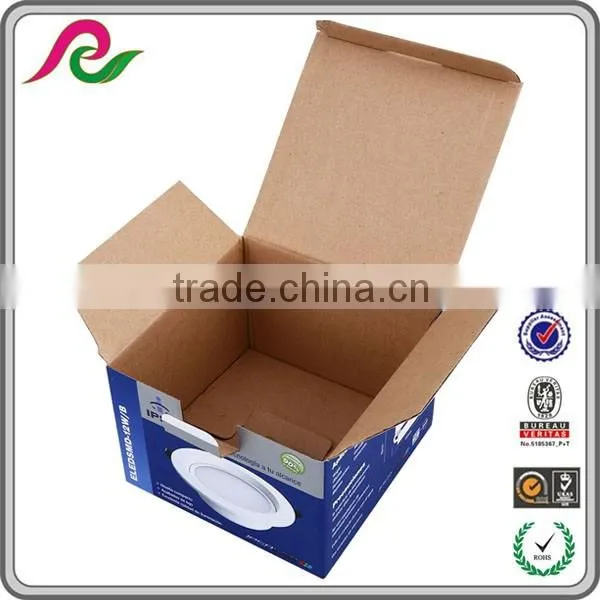 Folding corrugated paper box for packing 12W LED light
