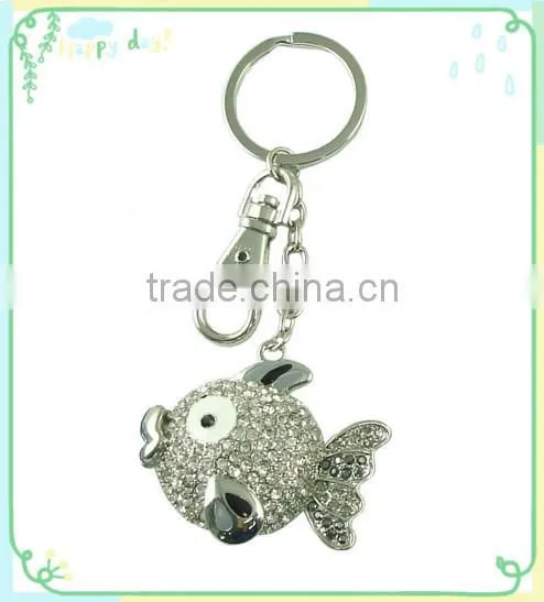 2015 fashion animal teddy bear key chain with cz stones