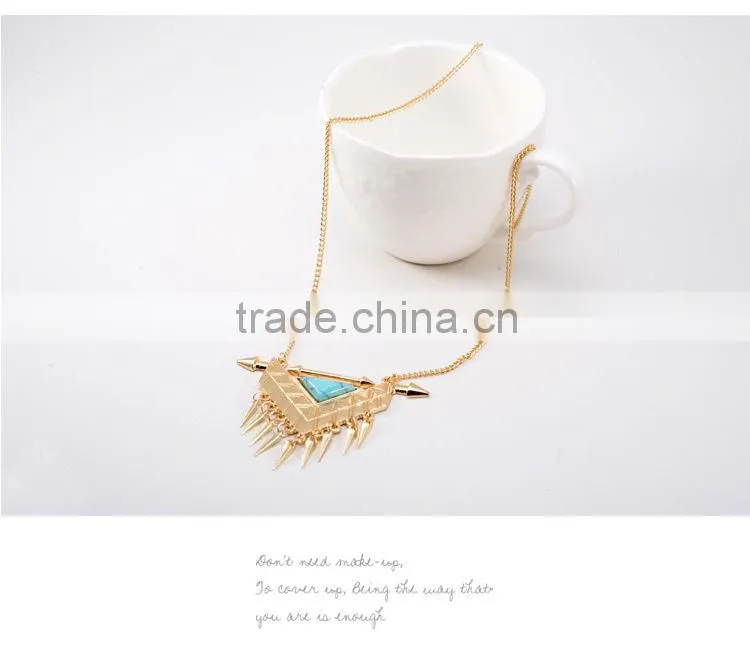 Jewerly factory wholesale triangle turqiuose necklace