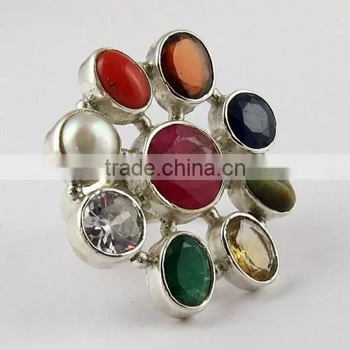 Two Tones Royal !! Lapis & Rainbow Moonstone 925 Sterling Silver Ring, Handmade Silver Jewelry , Wholesale Silver Jewelry