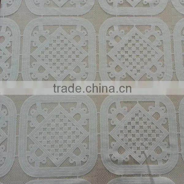 YH006# 2015 China supplier cotton polyester burning flower lace fabric for fashion dresses