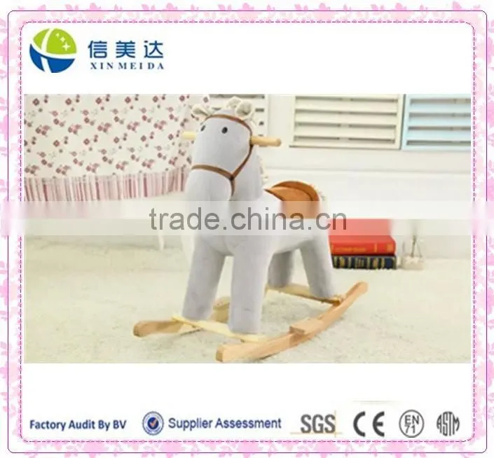 plush rocking horse/anmal wooden Horse toys for kids