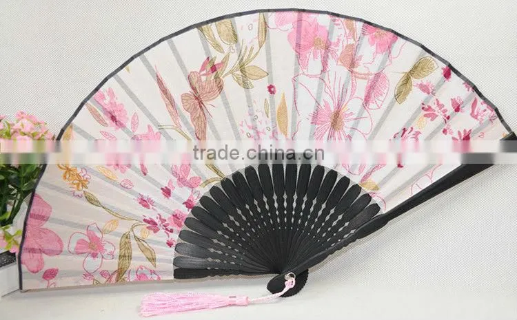 decorative handicrafts cloth bamboo folding fan