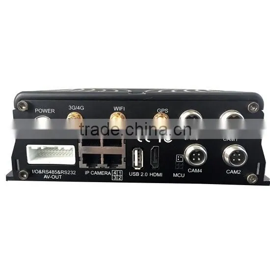 4 channel HDD GPS G-Sensor 3G Car Mobile DVR support alarm button