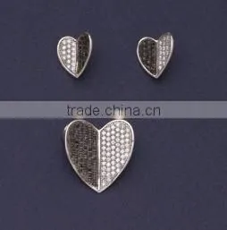 Wholesale fashion silver micro pave set with tourmaline stone