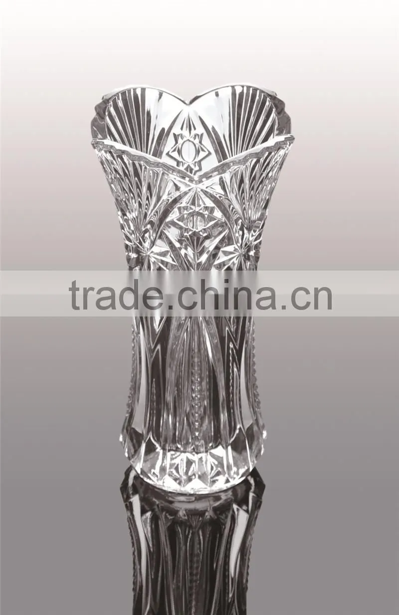 high quality clear crystal glass vase