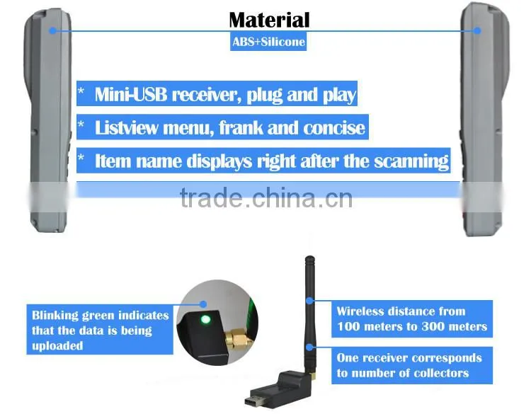 Wireless Laser Portable Barcode Data Collector Handheld Inventory Barcode Scanner