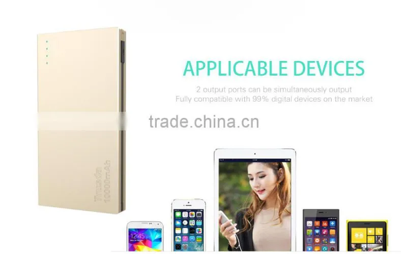 Built-in Plugs universal power bank with fc ce rohs 5000mAh/10000mAh portable phone solar charger