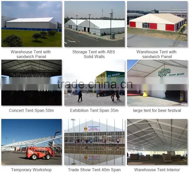 China temporary outdoor warehouse big tent 15mx50m
