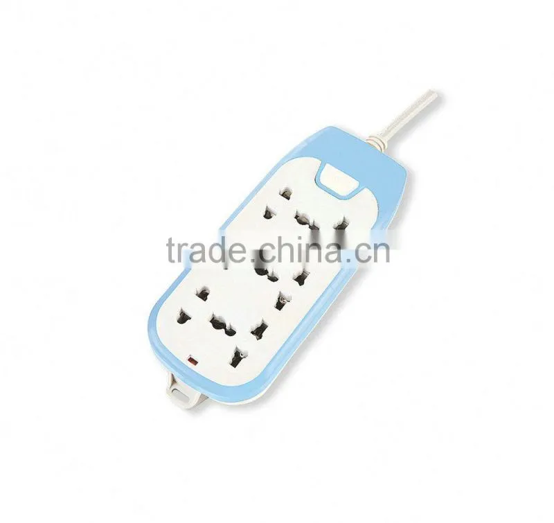 6 Outlets Horizontal Universal Power Extension Socket With 3M Cable