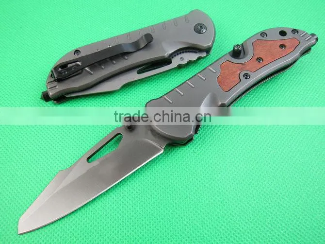 OEM 440 stainless steel hunting knife black blade knife
