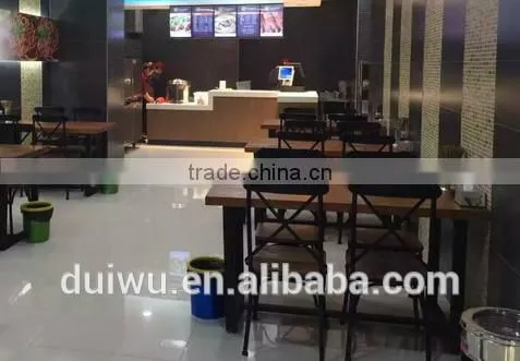 Foshan supplier wooden restaurant fast food table and chairs