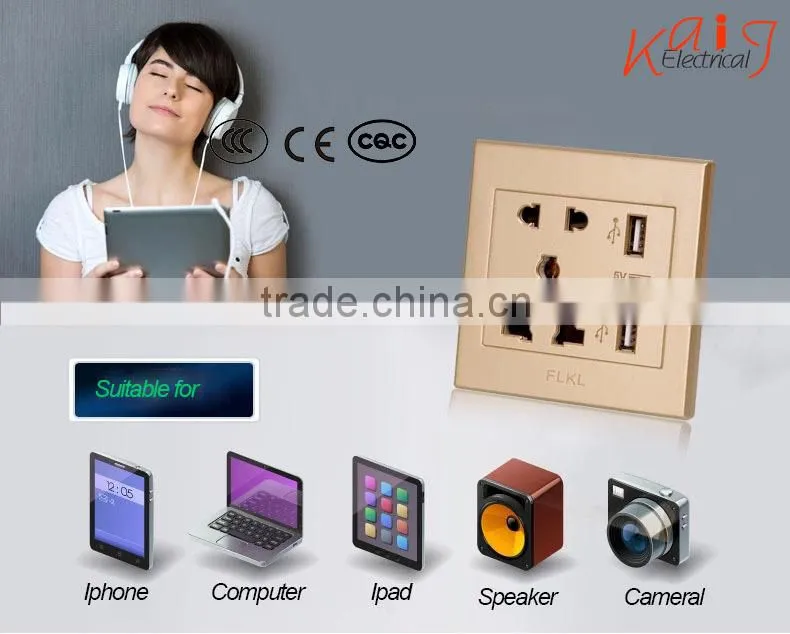 2015 multi factory sales usb socket wall europe