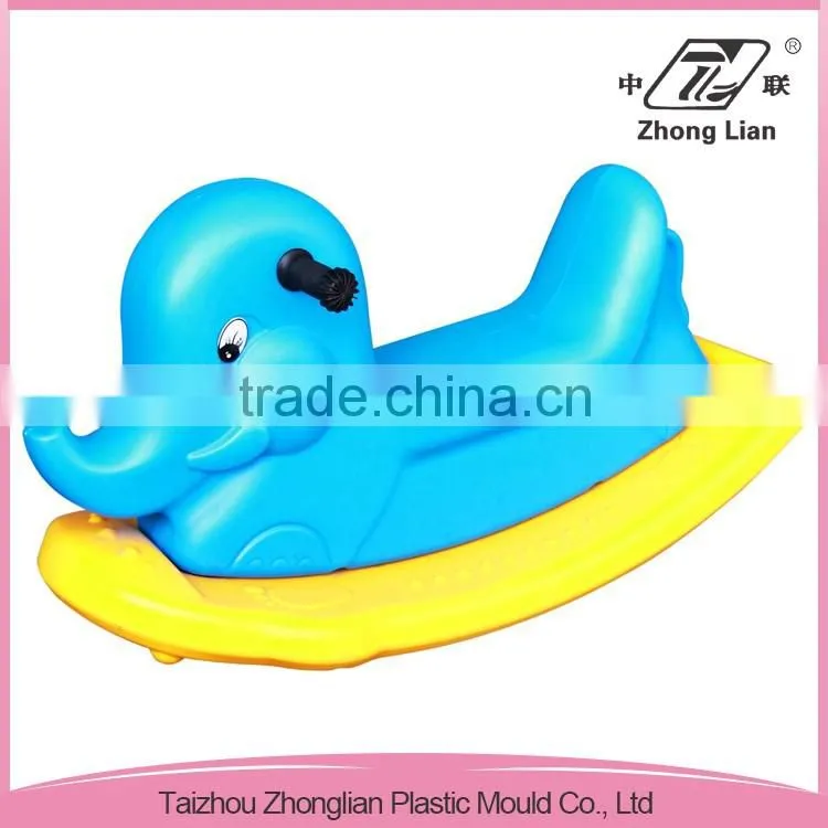 China made colorful tri-color children plastic rocking horse