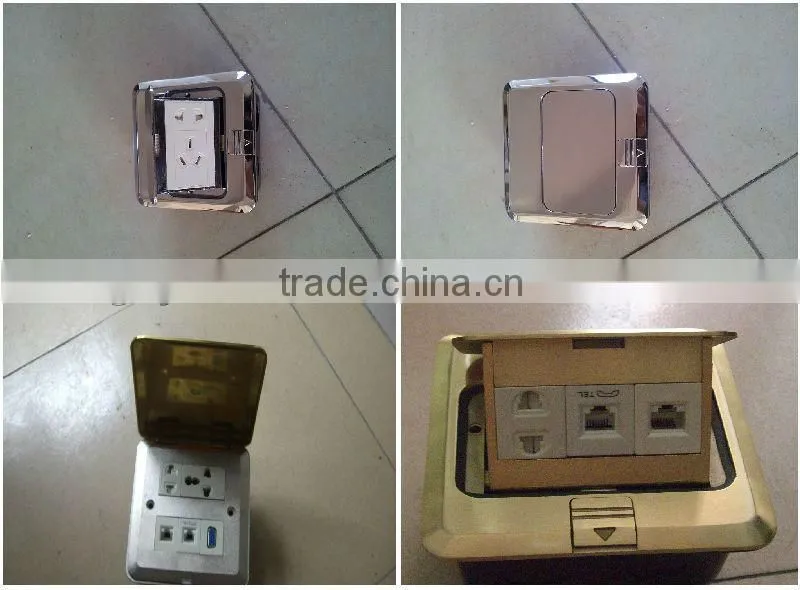 New design gold waterproof power floor socket