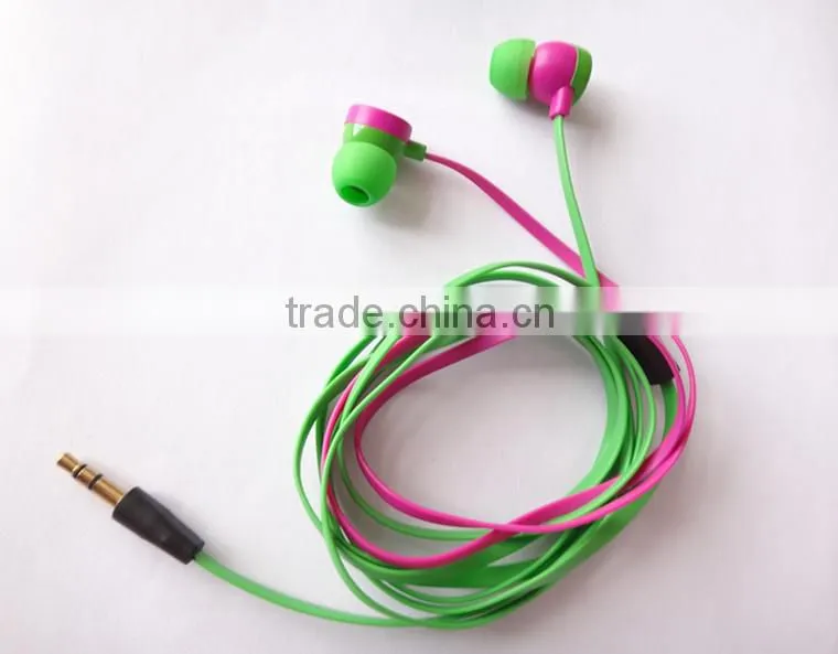 Colourful flat cable earphone in consumer electronics