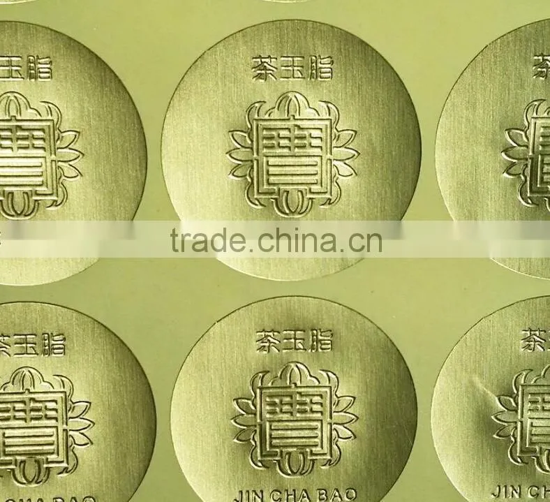 Hot UV stamping letterpress printing label adhesive sticker decorative food labels