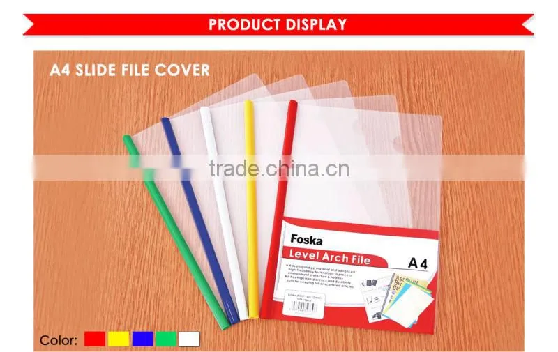 A4&Letter Size Transparent Clear Easy Slide File Cover/sliding bar report cover