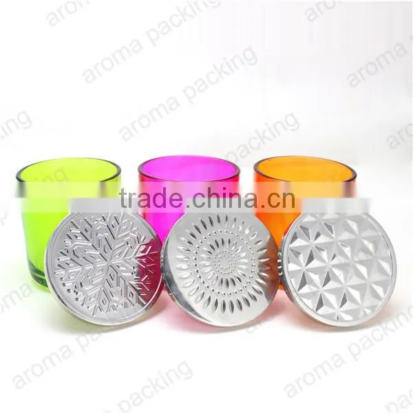 Best design metal candle lid with customized logo, silver candle lid for candle jar