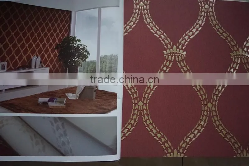popular mordern pvc vinly wallpaper with DAMASK design