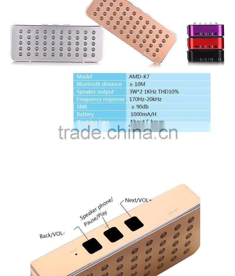 2016 New product portable wireless mini bluetooth speaker with profession design