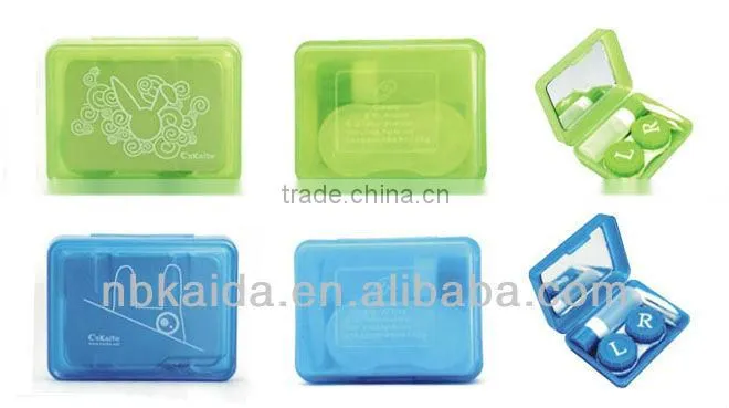 jade green colored contacts case green bird