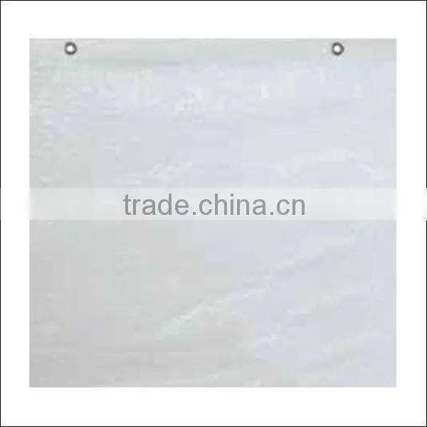 2015 hot sale white color PE tarpaulin with aluminum eyelets