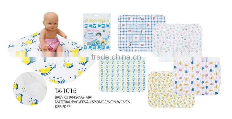 pvc/peva baby waterproof diaper changing mat/pad