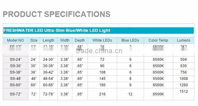 Dongguan aquarium led 18 Inch 6500K freshwater aquarium led